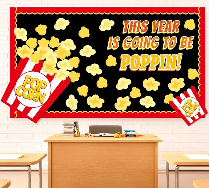 Popcorn Bulletin Board for Classroom Decorations Happy New Year Classroom by Naozinebi