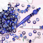 200Pcs Large Hole Beads Spacer Beads Dark Blue Assorted European Craft Big - Image 3