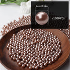 1000pcs Coffee 6mm Pearl Beads - Image 2