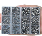 10000Pcs 2-Boxes Mixed Size Hot Fix Round Crystals Gems Glass Stones Hotfix - Image 4