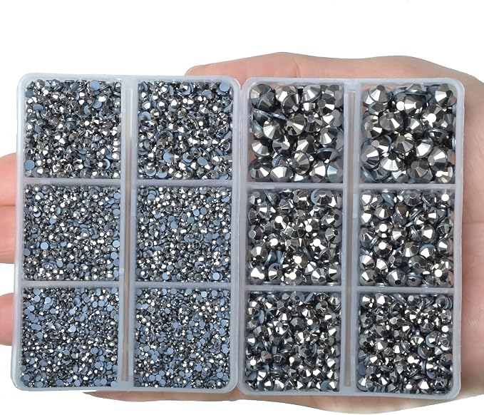 10000Pcs 2-Boxes Mixed Size Hot Fix Round Crystals Gems Glass Stones Hotfix - Image 4
