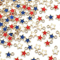 MARFOREVER 120 Pcs Patriotic Red White Blue Star Charms, 4th of July Charm by MARFOREVER