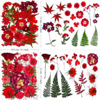 132Pcs Red Pressed Dried Flowers and Butterfly - Image 6