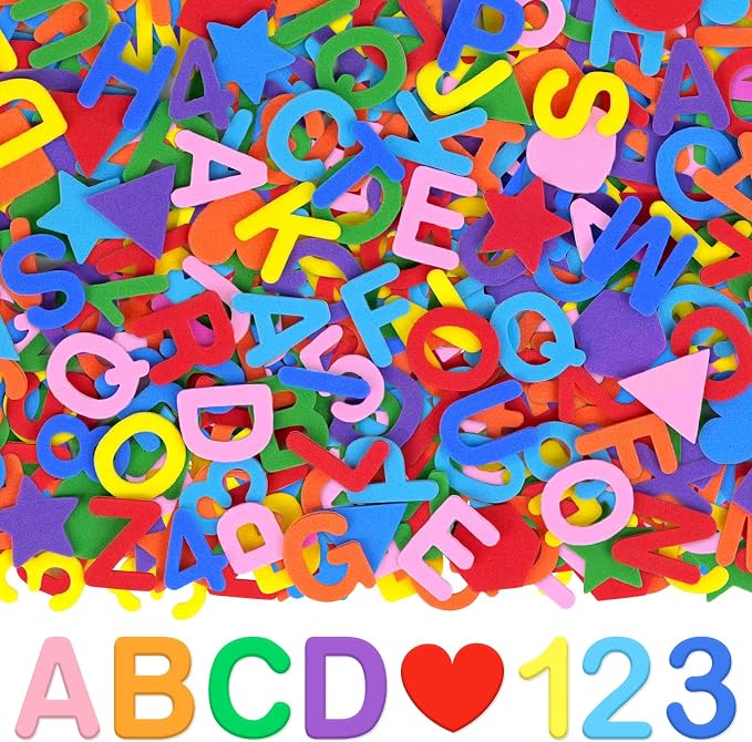 664 PCS Foam Letter Stickers, Foam Alphabet Number Shape Stickers, Self by Unknown