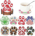 8 PCS Diamond Art Coasters Kit, Cute Paw-Shaped Diamond Painting Coasters by Gemozaic