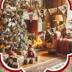 Hosuly 40 Pcs Vintage Christmas Fabric Jelly Santa Claus Snowman Nutcracker - Image 5