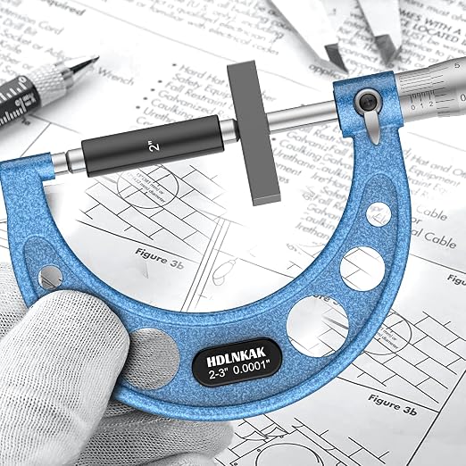HDLNKAK Outside Micrometer Set, 2-3" Machinist Micrometer, 0.0001" Graduation - Image 3