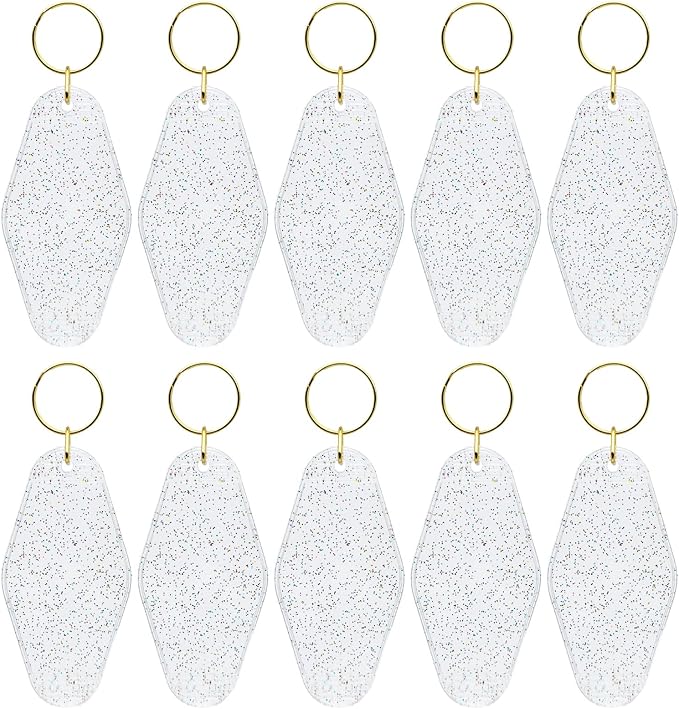 10pcs Blank Hotel Keychains Bulk Vintage Motel Keychain Vinyl Keychains Gold by Nwsrayu
