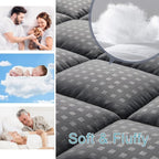 HYLEORY Full Mattress Pad Quilted Fitted Mattress Protector Cooling Pillow Top - Image 3