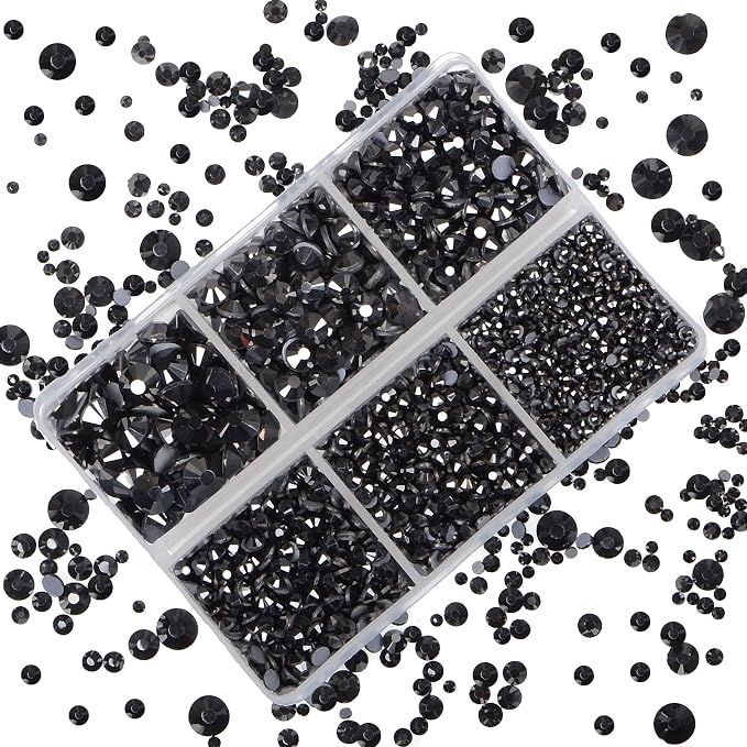 4000Pcs Mixed Size Hot Fix Round Crystals Gems Glass Stones Hotfix Flat Back - Image 5