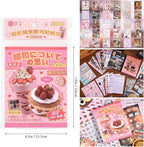 2PCS Girl's Japanese Retro Sticker Book, Food and Daily Life Theme - Image 3