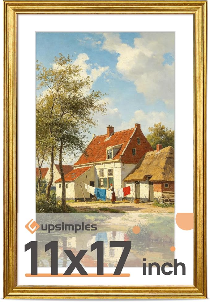 upsimples 11x17 Picture Frame, Vintage Frames Decor, Wall or Tabletop Display by upsimples
