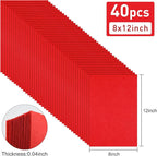 40 Pcs Red Felt Fabric Sheet 8" x 12" Assorted Color Felt Fabric Sheets - Image 2