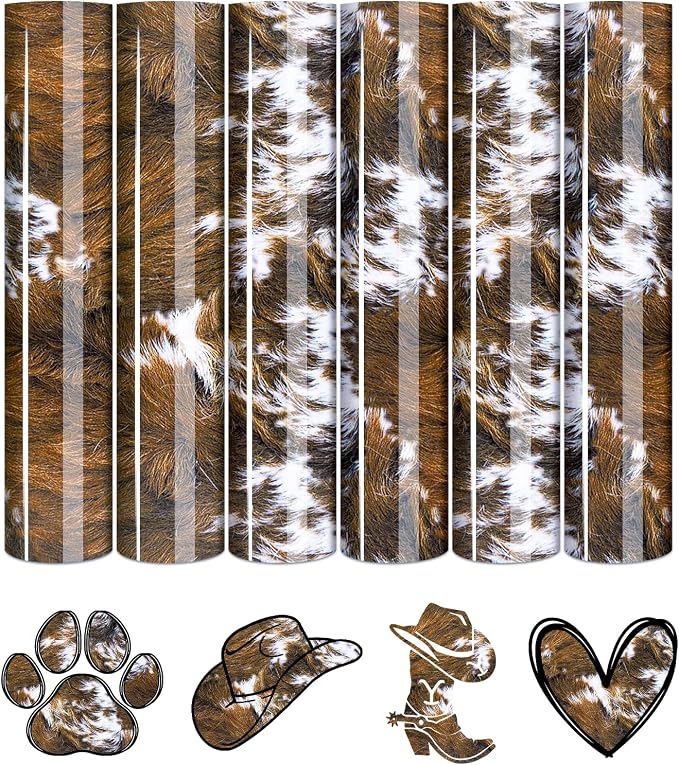Tintnut Brown Cowhide Heat Transfer Vinyl, easy cut & weed, stretch washable by Tintnut