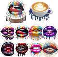 8 Pack Diamond Art Coasters, Sexy lips Diamond Painting Coasters Kits | Lips by Zythron