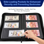 Cash Album with 180 Pockets – WITHYU Ringless Banknote Collection Album with - Image 3
