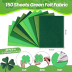 Peryiter 150 Pcs Back to School Green Felt Fabric Sheets Bulk - Image 2