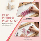 36000Pcs Dark Pink Rhinestones for Bedazzling, Flat Back Resin Rhine Stone - Image 5