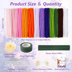 Cwczhi 600 PCS Pipe Cleaner Flower Kit, 12 Colors Pipe Cleaners Craft | - Image 2