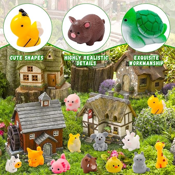 ywevyezc 42 Pcs Mini Resin Animals 42 Styles Resin Animals Figurines Bulk - Image 7