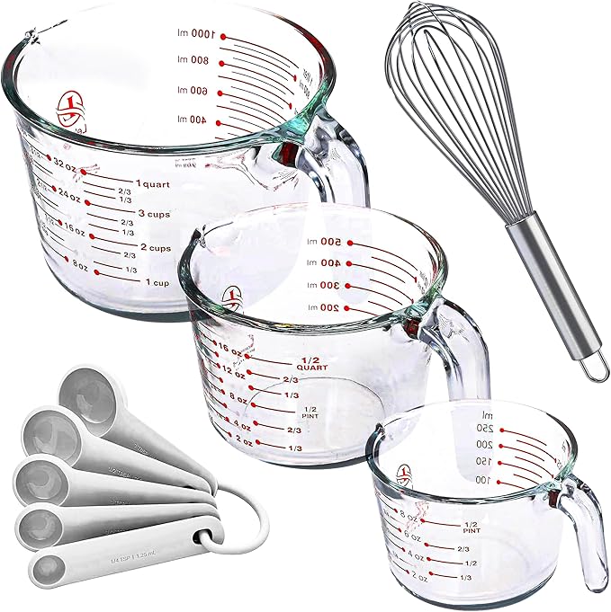 Le'raze Set of 3 Glass Measuring Cups by LERAZE