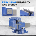 6" Heavy-Duty Bench Vise 13200LBS Stronger Clamping Force Ductile Iron Bench - Image 6