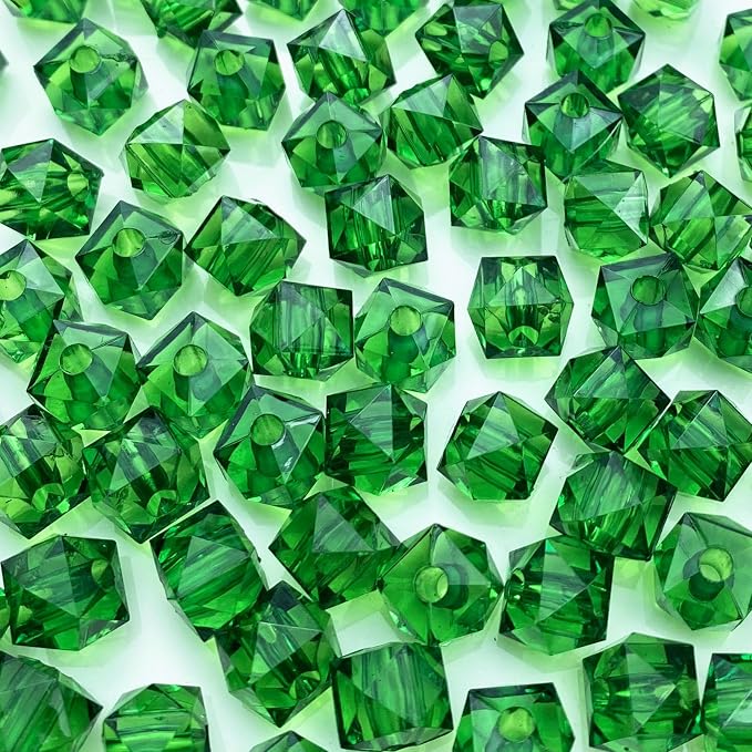 100pcs 12mm Acrylic Cube Faceted Beads Colorful Square Plastic Spacer Beads by LIMAOLLY