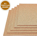 BENECREAT 6 Pack Self-Adhesive Cork Sheets Cork Tiles Cork Mat 12x8 Inch - Image 4