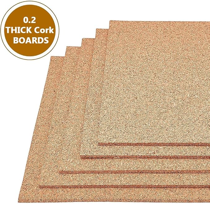BENECREAT 6 Pack Self-Adhesive Cork Sheets Cork Tiles Cork Mat 12x8 Inch - Image 4