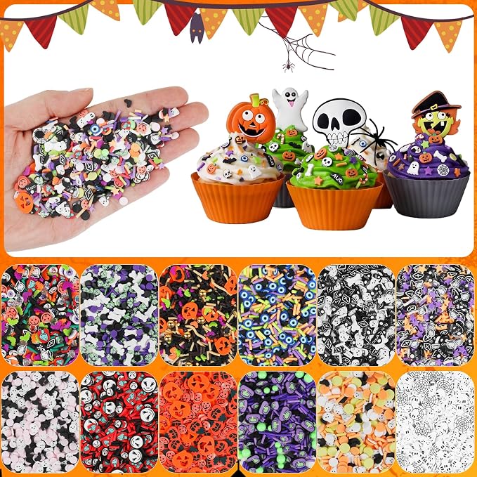 DIYASY 180g Fake Halloween Sprinkles, 6.35oz Non-Edible Polymer Clay Slices | - Image 3