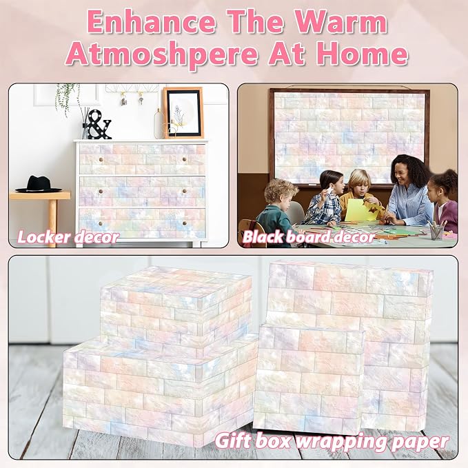 Graffiti Wall Bulletin Board Paper Roll Pastel Brick Gradient Stone Bulletin - Image 6