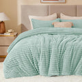 BEDELITE Fleece Queen Comforter Set -Super Soft & Warm Fluffy Light Green by BEDELITE