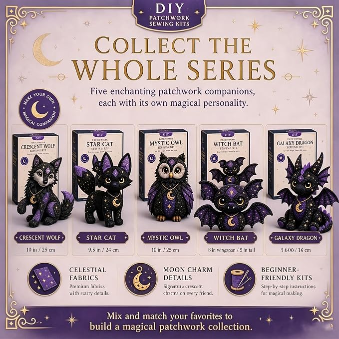 Mystic Patchwork Animal Sewing Kit – DIY Plush Craft Kit - Image 7