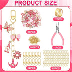 AUGSUN 189Pcs Keychain Making Kit, Charm Jewelry Chain Making Crafts Including - Image 2