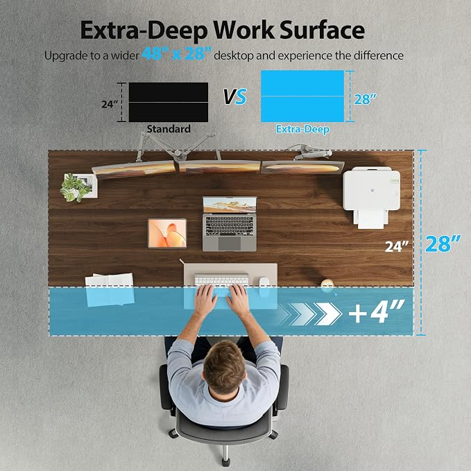 Agilestic Electric Standing Desk, 55 x 28 Inches Height Adjustable Desk - Image 3