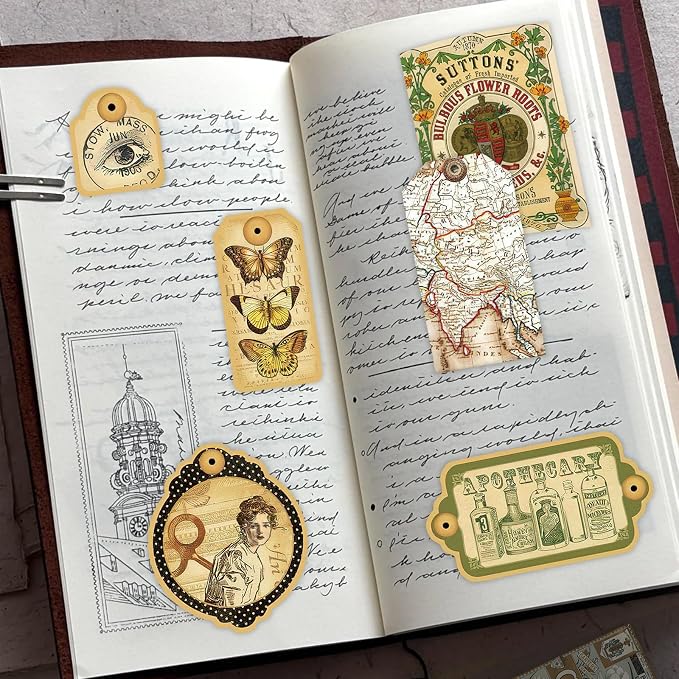 PRSTINCOL 116Pcs Vintage Stickers - Image 7