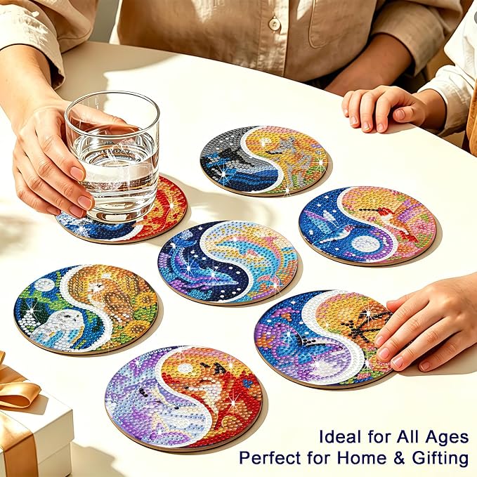 8-Pack Diamond Art Coaster Kit - Image 5