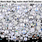 3900+ Pcs Rhinestones and Pearls Kit, 2-10mm Flatback Gems - Image 2