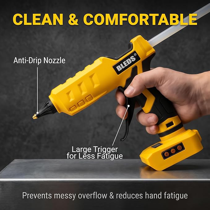 BLEDS Cordless Glue Gun for Dewalt 20V, 100W Digital Temp, No Battery | Heavy - Image 4