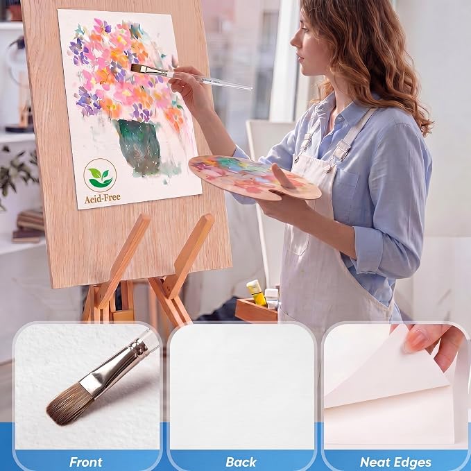 TaoBary 300 Pcs Watercolor Paper Sheet Bulk 9 x 12 Inch White Cold Press Paper - Image 5