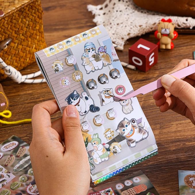 Girl's Japanese Retro Sticker Book, 700+ Kawaii Old Showa Style Embroidered - Image 3