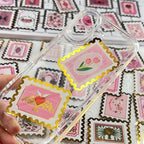 50 Pieces of Gold-Embossed Cartoon Love Stamp Stickers, Suitable - Image 5