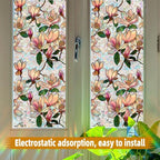 Retro Flowers Window Privacy Film, Magnolia Stained Glass Decorative Window Film - Image 7