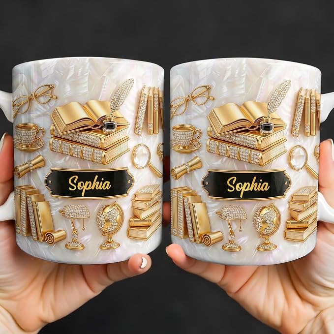 Personalized Book Lover Mug for Women, Custom Bookish Coffee Mug for Readers - Image 5