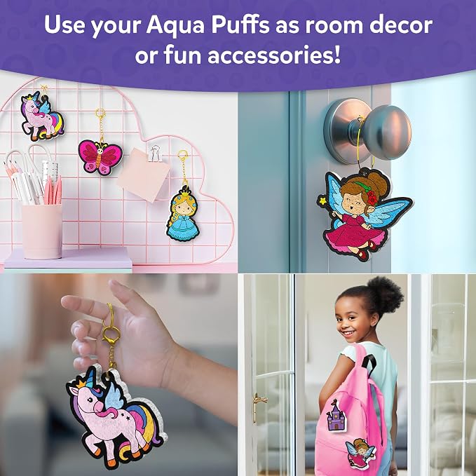 Skillmatics Aqua Puffs 3D Art Kit – Princesses & Unicorns, Mess-Free Toy | - Image 7