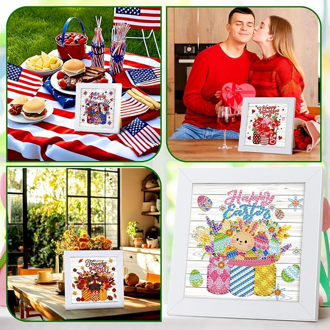 Trandraft 13 Pcs Mason Jar Seasonal Diamond Art Kits - Image 2