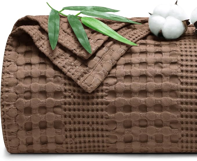 PHF Cooling Waffle Blanket Twin Size, Lightweight 60% Rayon from Bamboo & 40% by PHF