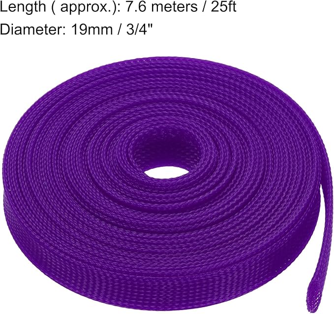 uxcell Expandable Sleeving, 1 3/16-inch 25ft Cable Sleeve - Image 3