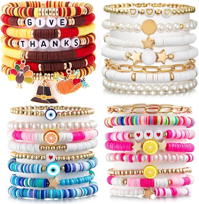 2880pcs Polymer Clay Beads Bracelet Making kit, Cute Fun Beads Sport Ball Fruit - Image 8