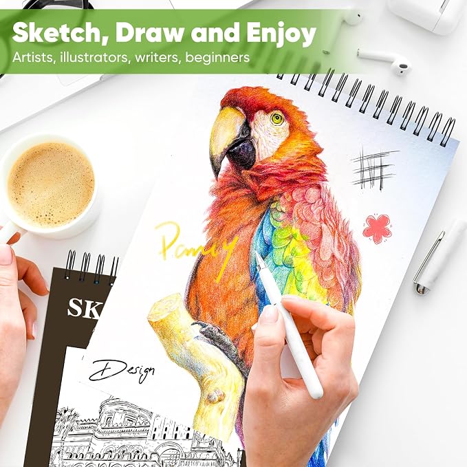 Soucolor 11"x14" Large Sketchbook, 100 Sheets Thick Acid Free Sketch Pad | - Image 7